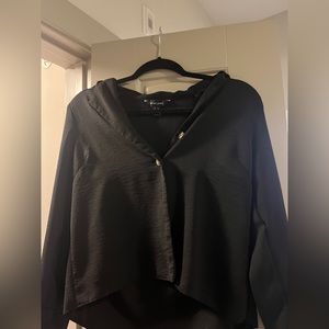 Black silk button up